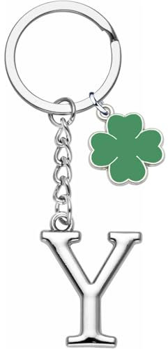 YJYJZX Porte-clés avec Lettre Initiale A-Z 26 Pendentif - Cadeau Argent pour Amis, Soeurs, Femme et Homme Anniversaire