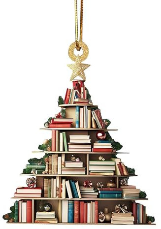 Ornamento per Albero di Natale a Forma di Libreria, Ciondolo in Acrilico, Decorazione per la Casa, Idee Regalo Natalizie (A)