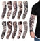 10 Stück Tattoo Ärmel Set Fake Tattoo Sleeves Tattoo Armstrumpf für Männer Frauen Temporäre Tattoos Gefälschte Sonnencreme Armlinge Nylon Schwarz Tätowierung Tattoo Strumpf Arm für Karneval Halloween