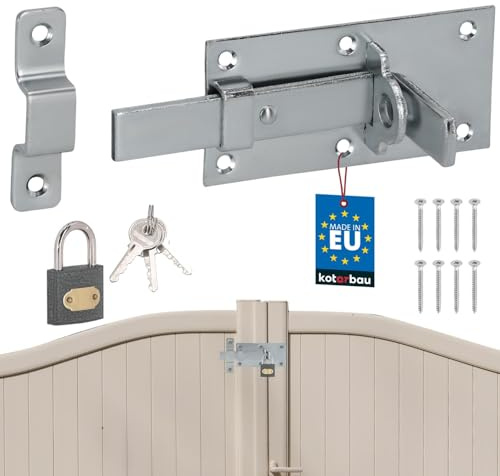 KOTARBAU® Universeller Schlossriegel mit Vorhängeschloss Stahl Riegelschloss 50 x 100 mm gerader Riegel für Türen Toren Gartentorriegel Bolzenriegel Gartentorfalle Türriegel Schieberiegel abschließbar