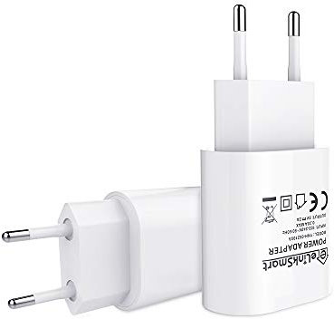 eLinkSmart [2-Pack] USB Ladegerät EU 5V 2A Netzteil für Phone 8/7 / 7 Plus / 6s / 6s Plus, Pad, Tablet, Galaxy, Samsung Telefon,Fingerabdruck-Vorhängeschloss