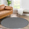 HomebyHome Kurzflor Teppich Wohnzimmer 200 cm Rund Grau - Modern Gabbeh-Look Teppich Extra Weich, Pflegeleicht und Langlebig - Ideal für Schlafzimmer, Küche und Esszimmer