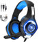 BlueFire Gaming Headset PS4 Gaming Kopfhörer mit 3,5 mm Klinkenstecker LED und Mikrofon, Bass Stereo Audio Surround Gaming Headset für Xbox One/Xbox One S/PC/Laptop(Blau)