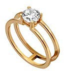 Esprit | Damen Ring | Sterling-Silber 925 Gold Weiß Zirkonia | ESRG00101216 (54 (17.2))