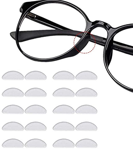 12 Paare Adhesive Nasenpads Anti Rutsch Silikon Brillen Pads für Gläser Sonnenbrille Brille (1.5 mm Durchsichtig)
