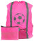 EAZY CASE Rucksack Schulranzen Regenschutz, Schutzhülle mit Reflektorstreifen, Regenüberzug, Regenschutzhülle wasserabweisend mit Reflektor und Tasche, mehr Sicherheit im Straßenverkehr, Fußball Pink