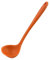 sourcing map Silicone Soup Ladle Spoon 8.5 Inch Heat Resistant to 450°F One Piece Design Restaurant Kitchen Cooking Utensil for Serving Soup Orange