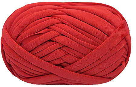 T-Shirt Garn Strickgarn Stoff Häkelstoff für Summer Hand DIY Tasche Decke Kissen Häkelprojekte 100g (# 17 Rot Orange)