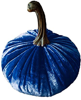 JKIOHO Deko-Samt-Kürbisse, künstlicher Herbst-Kürbis mit realistischen Stielen, rustikale Tischdekoration für Halloween, Thanksgiving