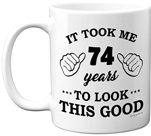 Stuff4 74th Birthday Gifts for Women and Men, Birthday Mug for 74 Year Old | 11oz Ceramic Dishwasher Safe, His or Her Special Day, Made in The UK