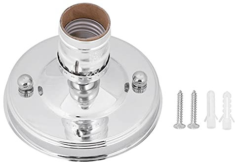 Casquillo Bombilla Vintage, Zócalo de Luz E27 E26, Portalámparas de Montaje en Pared, Portalámparas de Techo para Dormitorio Y Sala de Estar(Plata)