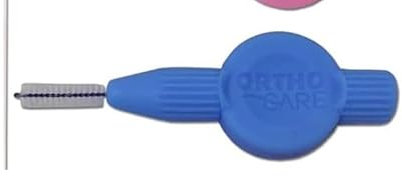 Brace Space - Cepillos interdentales de ortodoncia para limpieza alrededor de aparatos ortopédicos (0,6 mm de grosor, azul)