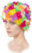 Medifier Cuffia da nuoto con petali floreali retrò multicolore cuffia da bagno elastica antiscivolo cuffia da doccia per donne ragazze colore 1
