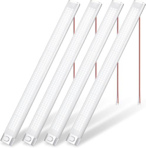 DFGOTOP 168 LED Iluminación Interior del Coche, 10W Tira Led Luz 12V, 12 Voltios Barra Led con Interruptor, para Vehículos, Camión, Caravana, Barco(4 Piezas)