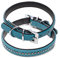 Hundehalsband aus Echt-Leder mit Strasssteinen/Kristall besetzt – funkelndes Hunde und Katzen Halsband aus gepolsterten und doppellagigen Büffelleder - Lederhalsband Audrey (S (20.0-27.5cm), Türkis)