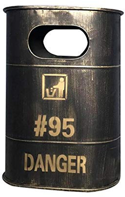 MERAXI Poubelle extérieure Poubelle en Fer Poubelle extérieure de Restaurant de Barre créative, Poubelle de Style Industriel rétro (Color : Gray)