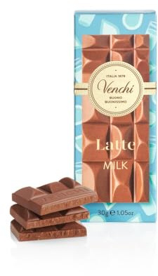 Venchi - Mini Tablette de Chocolat au Lait Extra, 30 g - Vanillé - Sans Gluten