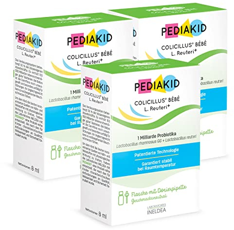 PEDIAKID - Colicillus® Bébé - Ölige Suspension auf Basis von Lactobacillus Rhamnosus GG - Garantierter Gehalt 1 Milliarde pro Einnahme - Reduziert Bauchkrämpfe - Neutraler Geschmack - 3er Pack