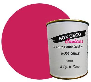 BOX DECO COULEURS Peinture murale acrylique aspect satin Aqua Déco - 750ml, Rose Girly