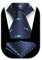 HISDERN Krawatte Navy Blau Herren Krawatten Fisch Muster mit Einstecktuch Krawatte Hochzeit und Taschentuch Set