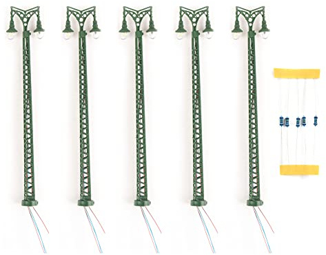 DAZZLEEX Modelllicht, 5 Stück Spur N 1:160 LED-Lampe Modelleisenbahn beleuchtet Gittermast-Lichtlayout, grün