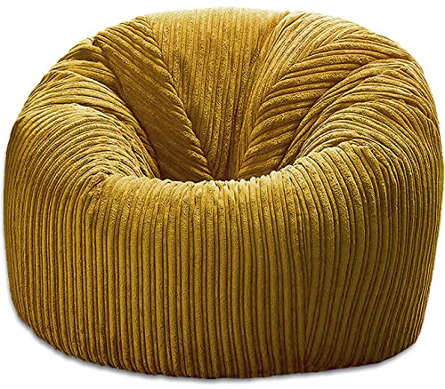 Beautiful Beanbags - Childrens Jumbo Cord Beanbag Chair - Mustard | Ready-Filled, for Kids
