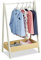 Relaxdays Kleiderständer Kinder, Standgarderobe, HxBxT 99x64,5x42,5 cm, Kleiderstange & Ablage, Kinderzimmer, weiß/natur