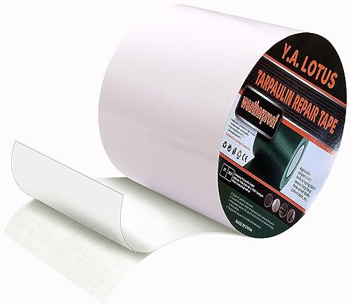Y.A. LOTUS Planenflicken für Gewebeplanen 7.5M X10CM, Planenband Super Reparaturklebeband, Abdeckplane Reparaturband für Allzweckplane LKW Abdeckplane, Markise, Zelt - (PE Weiß