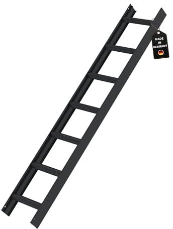 PROREGAL Dachleiter | Anthrazitgrau | 7 Sprossen | Leiter, Teleskopleiter, Trittleiter, Bockleiter, Sprossen-Doppelleiter
