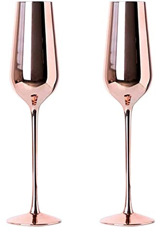 FnnEmg Bicchiere Da Vino 2pcs squisito elegante elegante oro rosa pratico pratico tazza di vino bicchiere di vino bicchieri di bicchieri di champagne for festival for la casa Bicchiere Da Vino Rosso