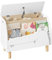 WOLTU Caja de Almacenamiento de Juguetes, Banco con Estante, Diseño de Cocodrilos, Cajonera Juguetes Estantería Libros, Baúl de Madera Almacenaje para Cuarto, Pie de Cama Infantil, 60x30x44 cm