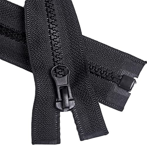 ftiemlovde 5# 3 Pack Reißverschluss Teilbar für Jacken Kunststoff Schwarz,Schlitten Reissverschluss 50 cm mit Zipper 5mm,Universal Reisverschluß Kaufen Erweiterung
