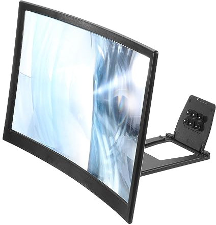 QUARKZMAN 14 Schermo Lente Ingrandimento per Cellulare Telefono, 3D HD Lente Proiettore Schermo Amplificatore Supporto per Tutti Telefoni Film Video Giochi, Nero 12x7,5x0,5
