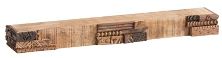 Woodkings Wandboard Greenland | Rustikales Massivholzregal 100x10x15cm | Wandregal Balken Design aus Mango & Altholz | Wohnzimmer Flur Büro | Boho Stil Unikat Regal Holzregal