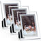 Cinnani 3er set Fotorahmen Glas Bilderrahmen 10x 15 CM, Photo Frame mit Stehend, Portraitrahmen für Hochzeiten, Familie, Büros, Jubiläum, Plexi-Glas Picture Frame zum Stellen Silber