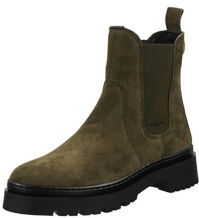 GANT FOOTWEAR Damen ALIGREY Chelsea-Stiefel, Dark Olive, 38 EU
