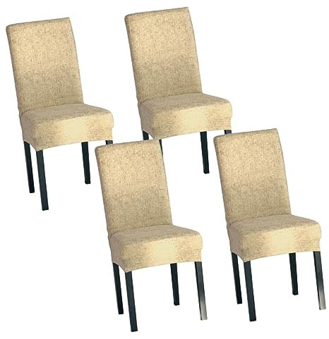 WOFASHPURET Elastischer Stuhlbezug 4-teilig Polyester Dehnbar Sitzbezug für Esszimmer Bankett