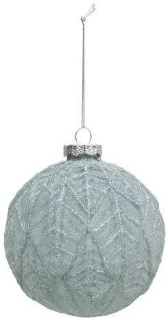 Atmosphera - Weihnachtskugel aus Glas 100mm gefrostet grün