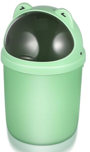 PRETYZOOM Niedlicher Frosch-Mülleimer Mit Deckel Cartoon-Mülltonne Kawaii Flip-Papierkorb Papierkorb Fahrzeug-Mülleimer Für Badezimmer Küchen Büro Schminktisch