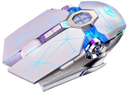 AMIUHOUN Professionelle Gaming-Maus, kabelgebunden, 6 Tasten, 3200 dpi, LED, optische Spielmäuse für PC, Laptop, B