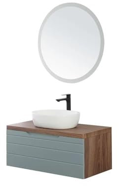 Bagno Italia Mueble de baño moderno suspendido 90 cm con lavabo en dos colores
