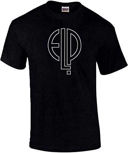 ELP Emerson Lake and Palmer Band Logo Rock Music Retro T-Shirt up to XXL Black