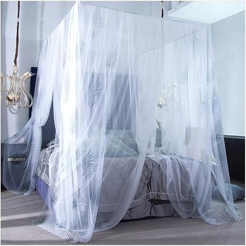 GLFNB Zanzariera Copriletto Estivo Zanzariera Moderna Tenda da Letto in Stile Cinese Decorazione Camera da Letto con Struttura in Metallo (Colore: Grigio-1, Dimensioni: 180x200 cm/71x79 pollici) (