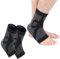 Coogime Lot de 2 bandages de cheville - Chaussettes de compression - Pour fasciite plantaire - Respirantes - Pour le sport, le fitness, la vie quotidienne - Noir - Taille L (EU : 39-42))