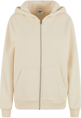 Urban Classics Ladies Fluffy Zip Cardigan whitesand, 4XL
