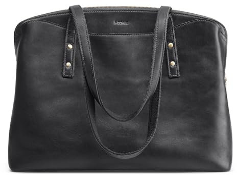 S-ZONE Damen Handtasche Vintage Leder Große Shopper Tote Bag Schultertasche Arbeitstasche Datingstasche
