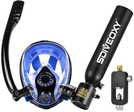 Bouteille de plongée sous-marine de 0,5 L avec mini bouteille de plongée sous-marine sous-masque, fournit environ 10 minutes de respiration sous-marine à une profondeur de plongée de 30 pieds, petites
