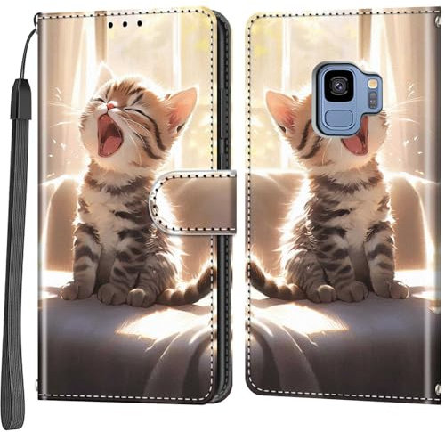 Wallet Case for Samsung Galaxy S9, Magnetic Closure Shockproof Flip Case with Card Slots Phone Case Compatible Samsung Galaxy S9