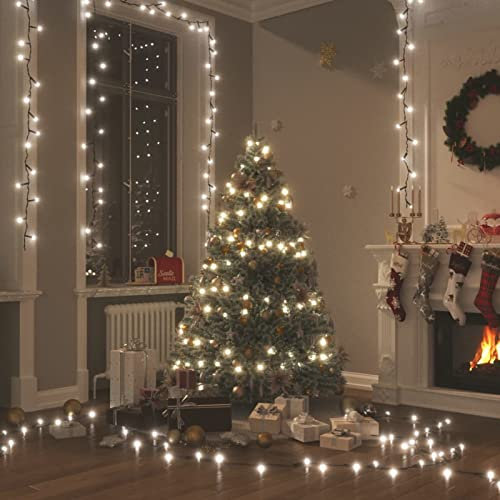 Brokky Stringa LED con 150 Luci LED Bianco Freddo 15 m PVC,Luci Albero di Natale Bianco Caldo Catena Luminosa,Luci di Natale,Collegabile,Luci Natalizie da Esterno ed Interno