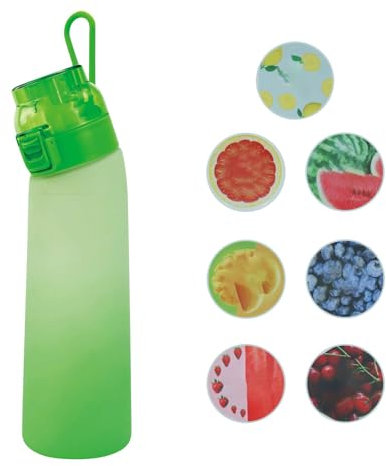 Trinkflasche mit Geschmack, Flasche Starter Set Grün Flasche Original, Trinkflasche 700ml mit 7 Pod, Wasser Flasche und Wasser mit Geschmack, Trinkflaschen Set, Water Bottle with Flavor